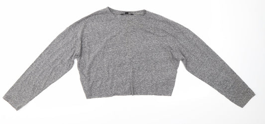 Womens UK Size 10 New Look Grey Basic Blouse