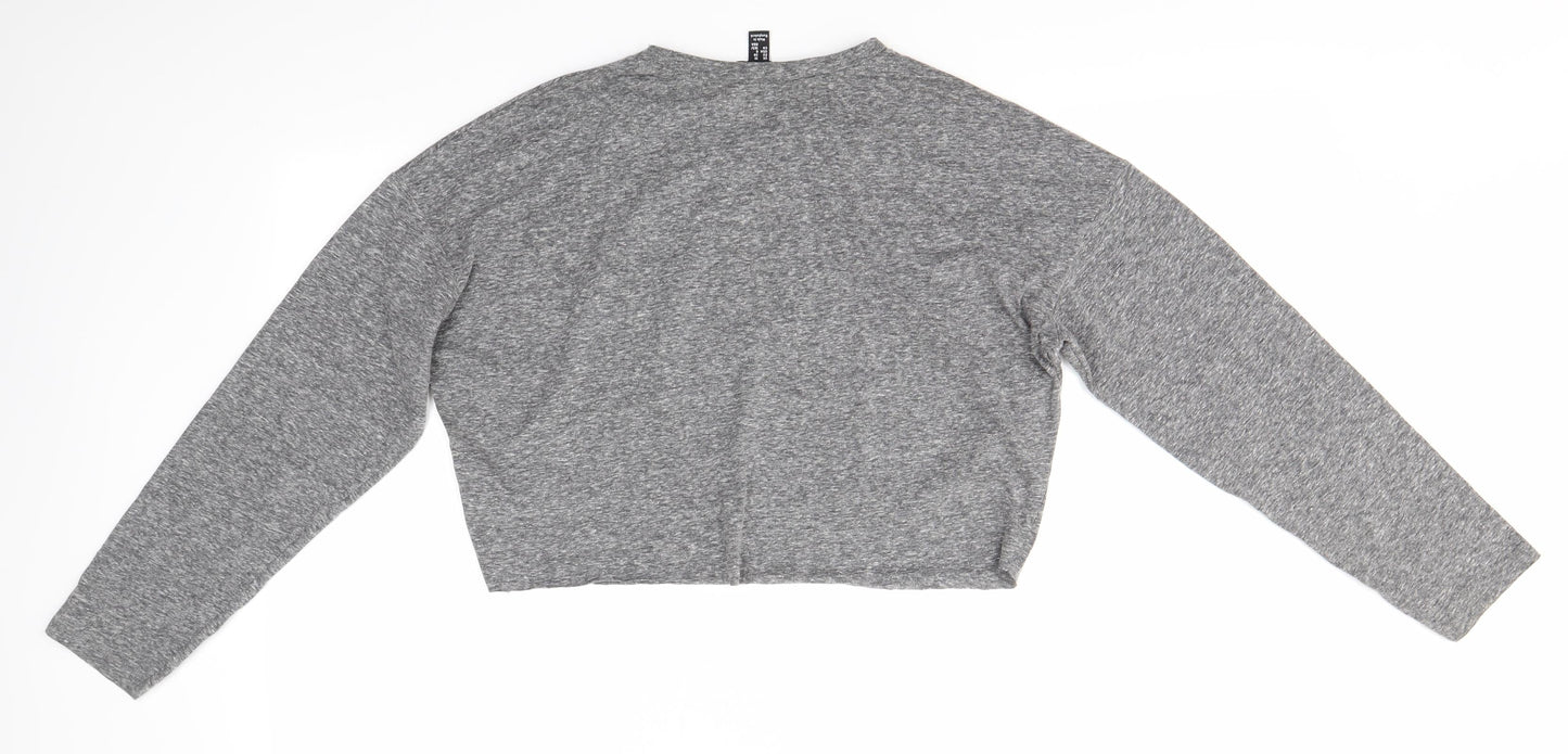Womens UK Size 10 New Look Grey Basic Blouse