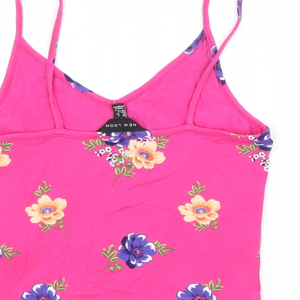 Womens UK Size 6 New Look Pink Basic Tank