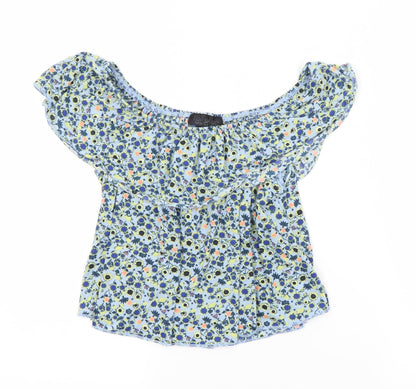 Womens UK Size 6 Topshop Blue Basic Blouse