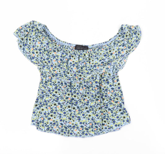 Womens UK Size 6 Topshop Blue Basic Blouse