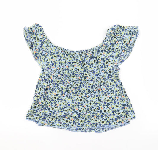 Womens UK Size 6 Topshop Blue Basic Blouse