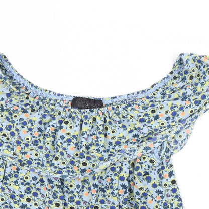 Womens UK Size 6 Topshop Blue Basic Blouse
