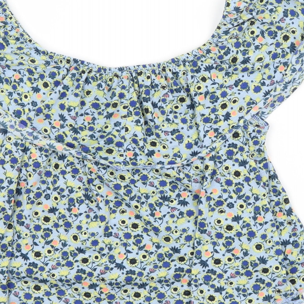 Womens UK Size 6 Topshop Blue Basic Blouse