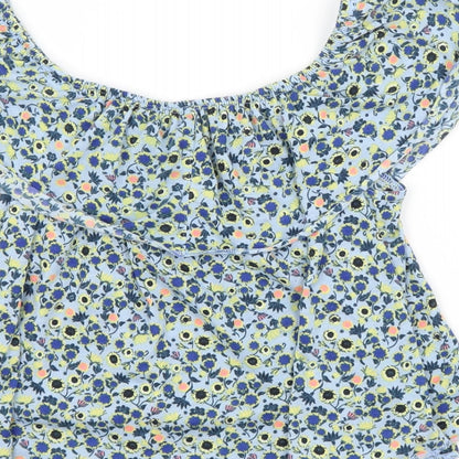 Womens UK Size 6 Topshop Blue Basic Blouse