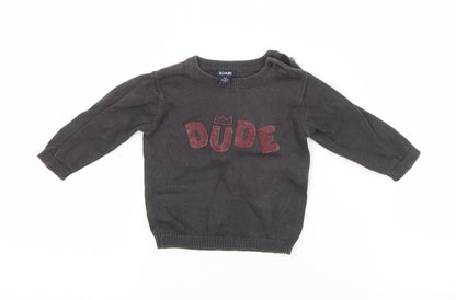 Kiabi Baby Grey  Cotton Pullover Jumper Size 3-6 Months   - DUDE
