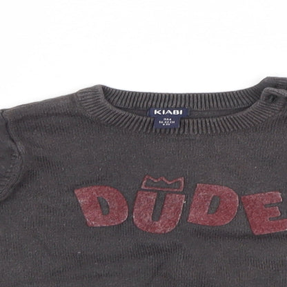 Kiabi Baby Grey  Cotton Pullover Jumper Size 3-6 Months   - DUDE
