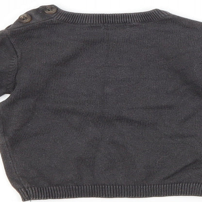 Kiabi Baby Grey  Cotton Pullover Jumper Size 3-6 Months   - DUDE