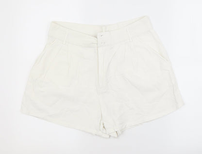 Primark Womens White  Cotton Sailor Shorts Size 12 L4 in Regular