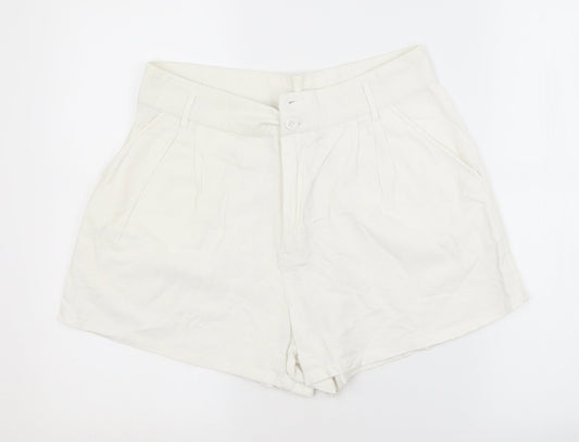 Primark Womens White  Cotton Sailor Shorts Size 12 L4 in Regular
