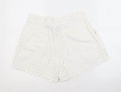 Primark Womens White  Cotton Sailor Shorts Size 12 L4 in Regular