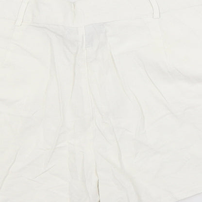 Primark Womens White  Cotton Sailor Shorts Size 12 L4 in Regular