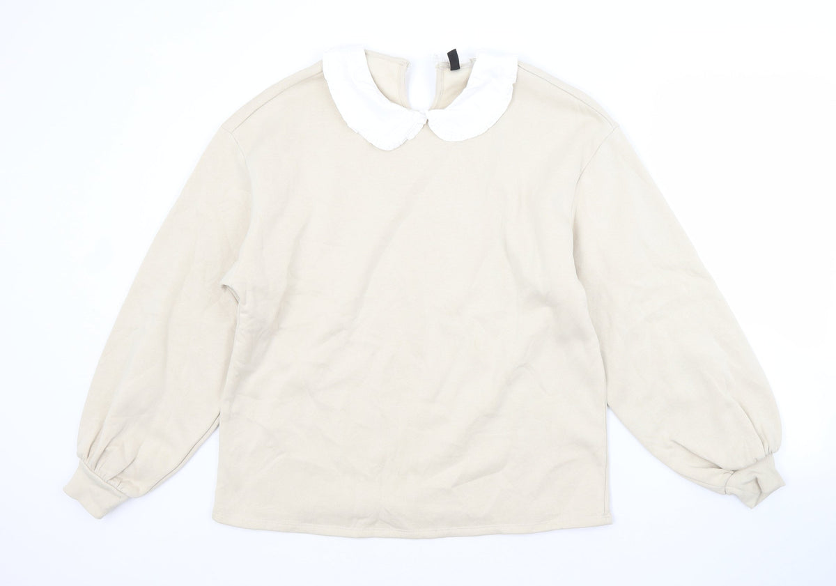 Womens UK Size M H&M Beige Pullover Jumper