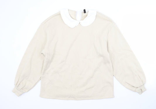 Womens UK Size M H&M Beige Pullover Jumper