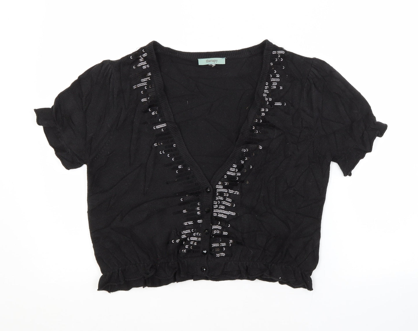 Womens UK Size 12 Therapy Black Cardigan Jumper