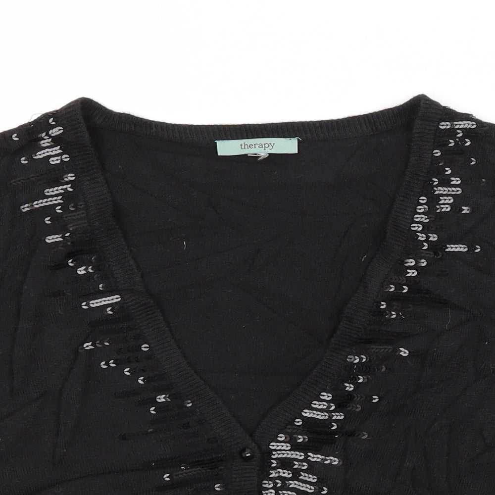 Womens UK Size 12 Therapy Black Cardigan Jumper