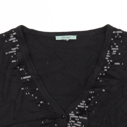 Womens UK Size 12 Therapy Black Cardigan Jumper