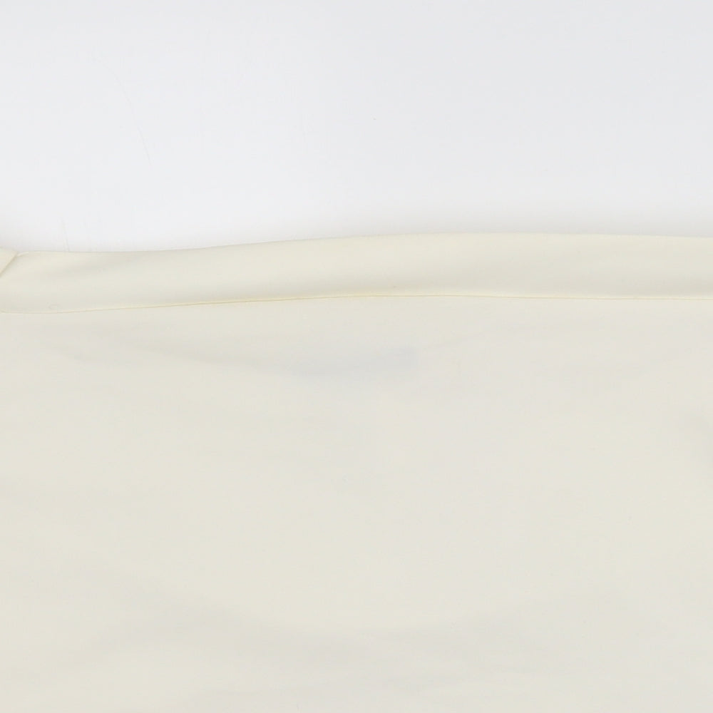 Boohoo Womens White  Polyester Basic Blouse Size 12 Boat Neck