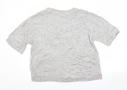 F&F Womens Grey Crew Neck  Viscose Pullover Jumper Size 14