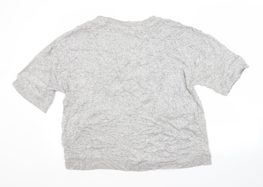 F&F Womens Grey Crew Neck  Viscose Pullover Jumper Size 14