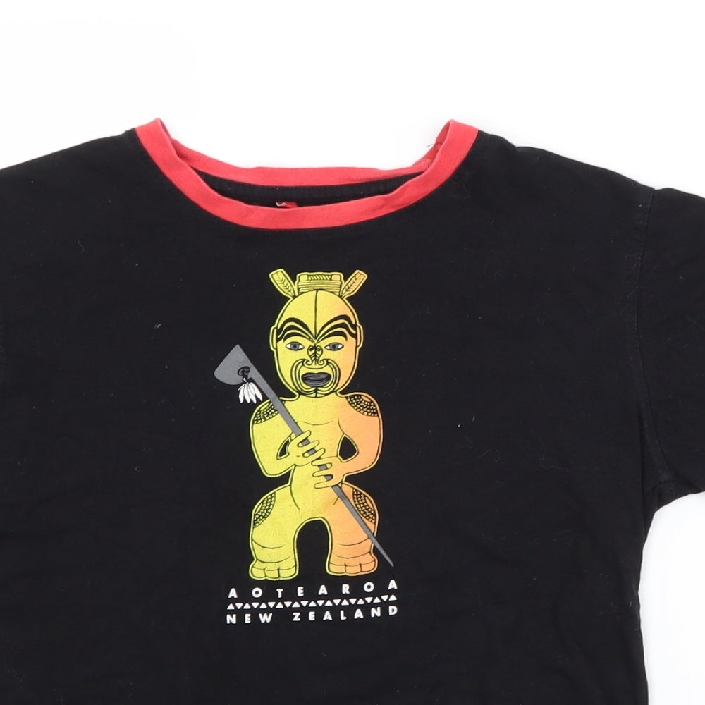 Womens UK Size 12 Preworn Black Basic T-Shirt