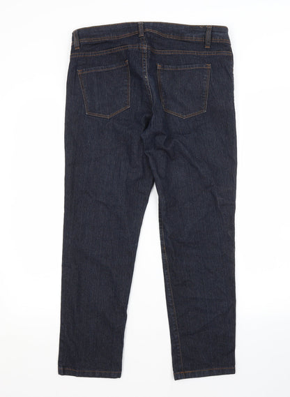 YES Womens Blue  Cotton Skinny Jeans Size 14 L26 in Regular