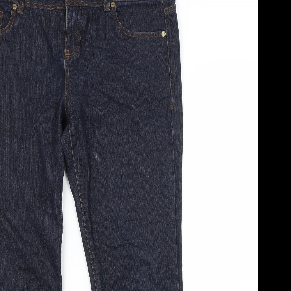YES Womens Blue  Cotton Skinny Jeans Size 14 L26 in Regular