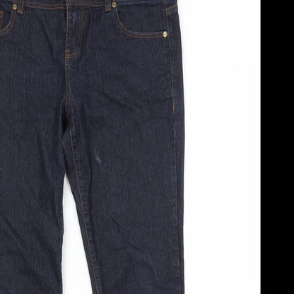 YES Womens Blue  Cotton Skinny Jeans Size 14 L26 in Regular