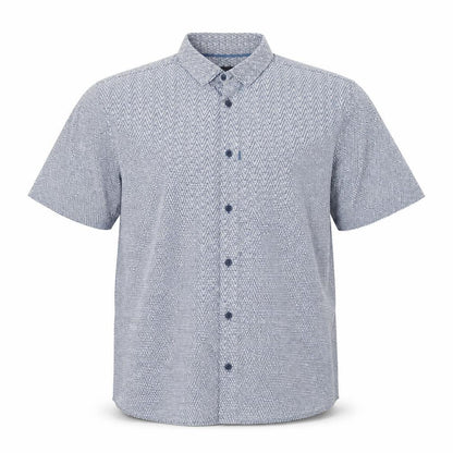 Mens UK Size M SILVER EIGHT Blue  Button-Up Short Sleeve Casual Shirt