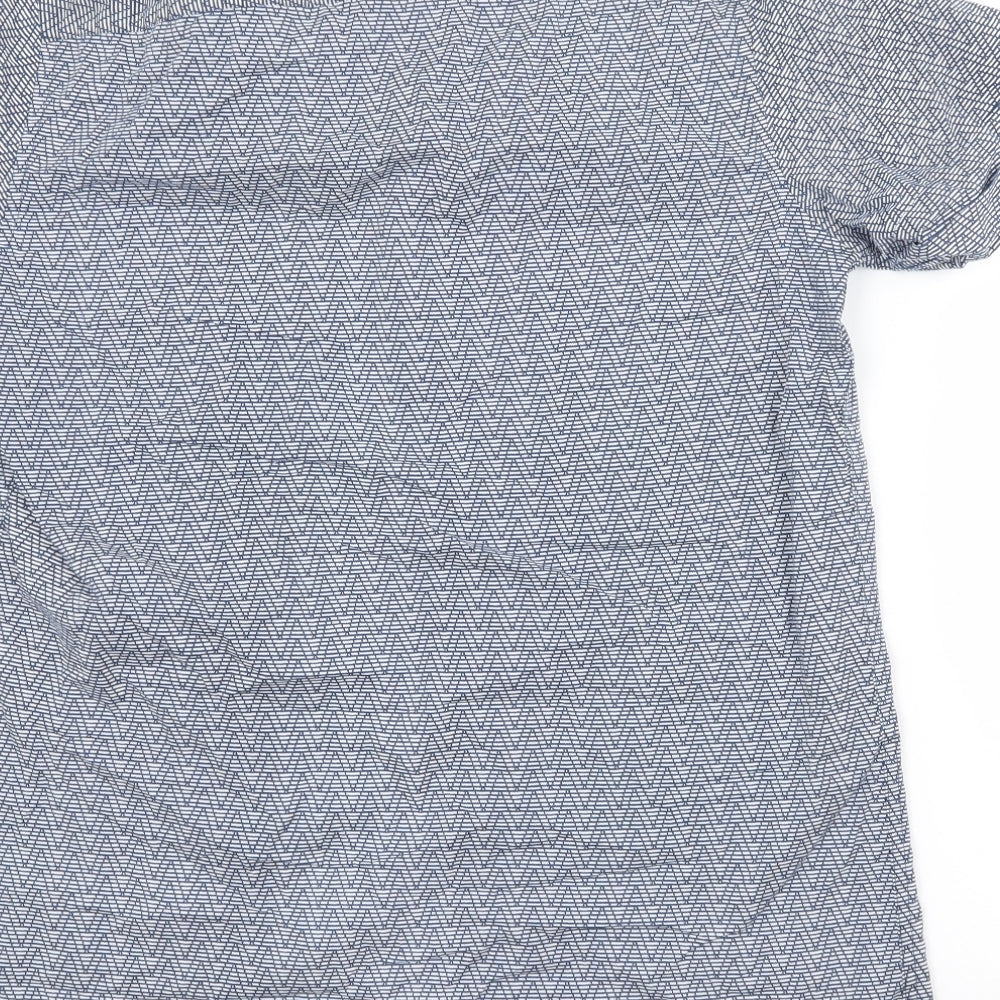 SILVER EIGHT Mens Blue Argyle/Diamond Cotton  Button-Up Size M Collared