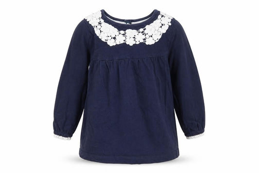 Crafted Girls Blue  Cotton T-Shirt Dress  Size 12-18 Months Round Neck