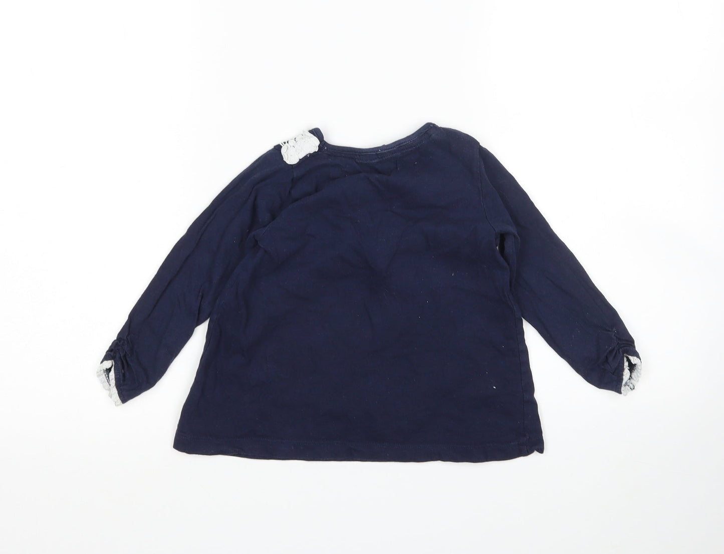 Crafted Girls Blue  Cotton T-Shirt Dress  Size 12-18 Months Round Neck