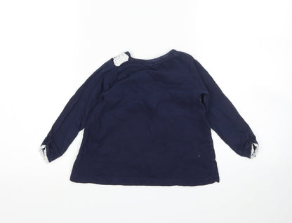 Crafted Girls Blue  Cotton T-Shirt Dress  Size 12-18 Months Round Neck