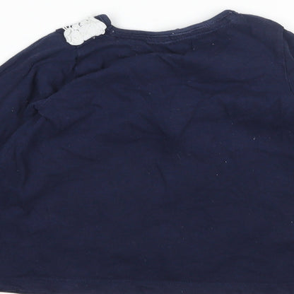 Crafted Girls Blue  Cotton T-Shirt Dress  Size 12-18 Months Round Neck