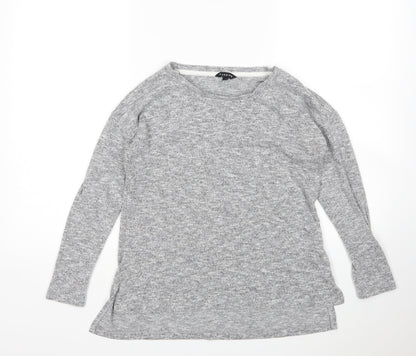 Peacocks Womens Grey Round Neck  Polyester Pullover Jumper Size 6