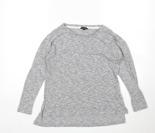Peacocks Womens Grey Round Neck  Polyester Pullover Jumper Size 6