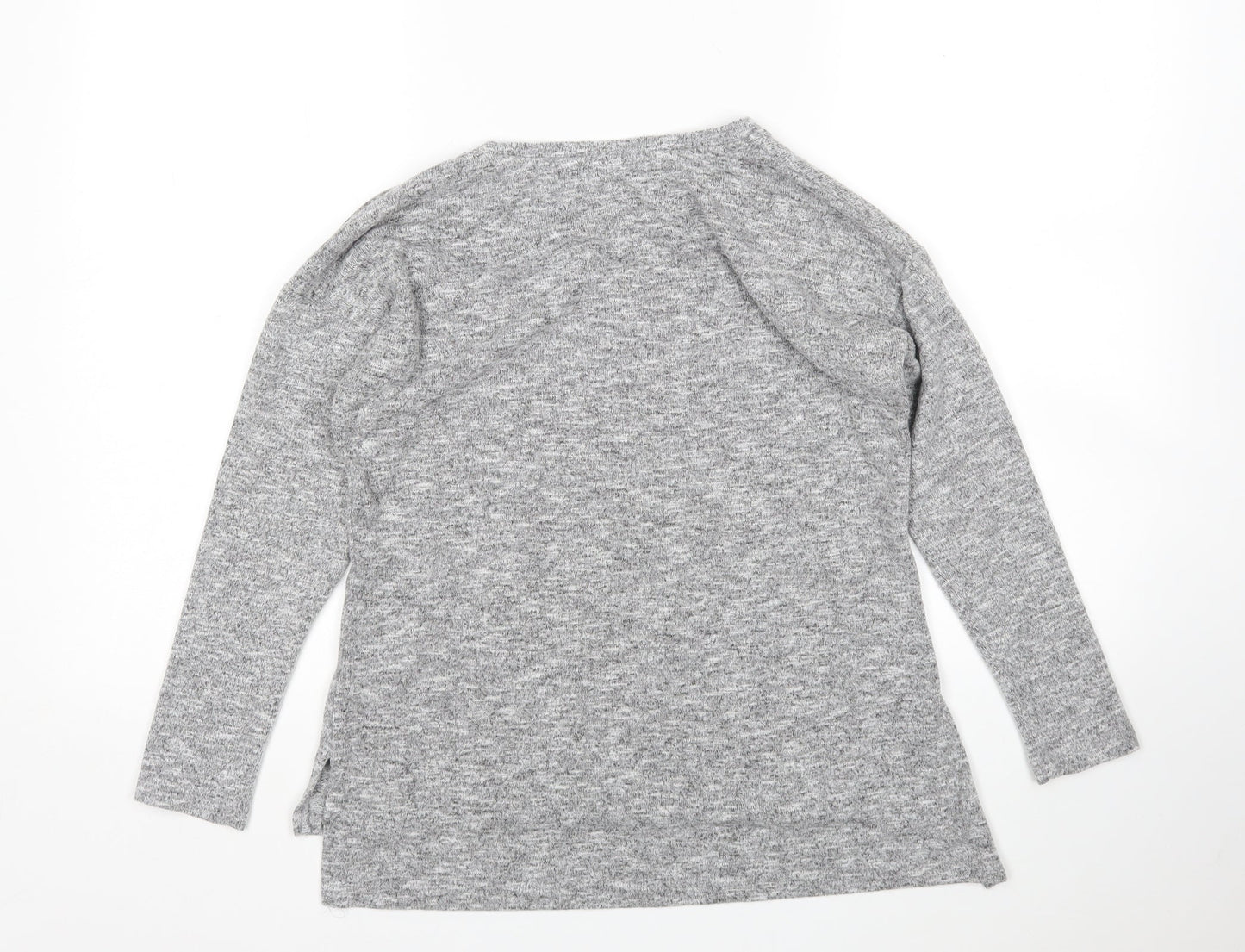 Peacocks Womens Grey Round Neck  Polyester Pullover Jumper Size 6