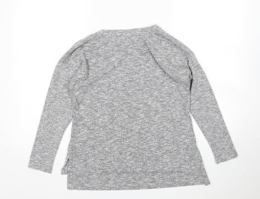 Peacocks Womens Grey Round Neck  Polyester Pullover Jumper Size 6