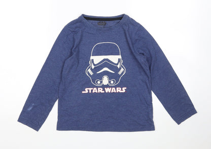 Primark Boys Blue  Cotton  Pyjama Top Size 8-9 Years   - Star Wars