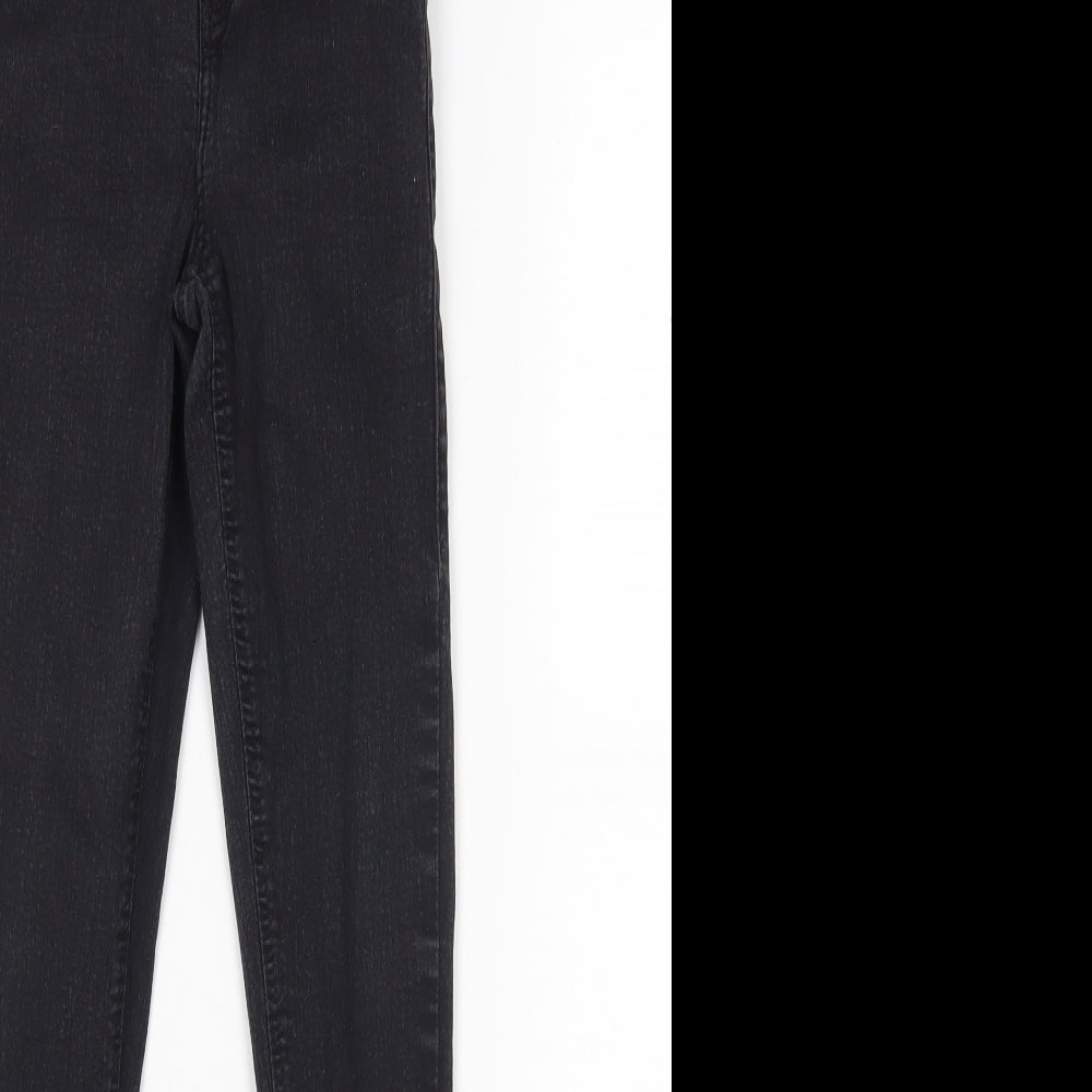 Topshop Womens Black  Cotton Skinny Jeans Size 25 in L28 in Regular