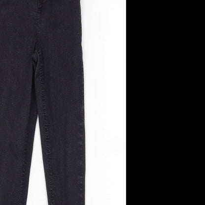 Topshop Womens Black  Cotton Skinny Jeans Size 25 in L28 in Regular