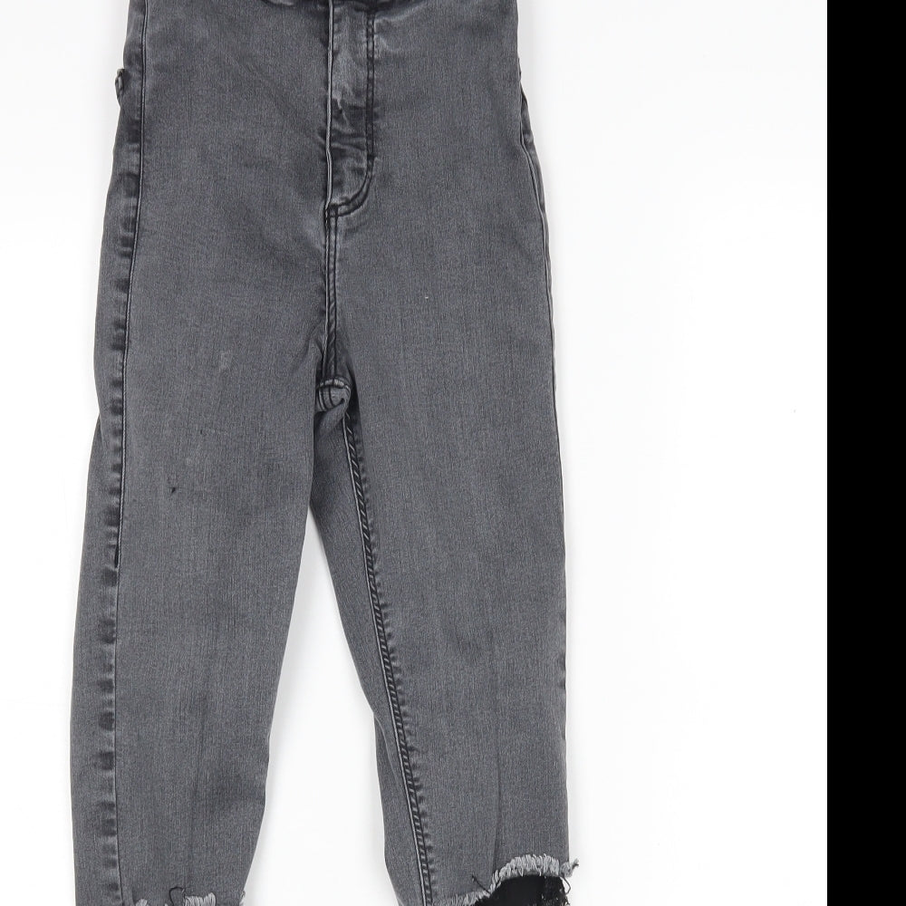 Topshop Womens Grey  Cotton Skinny Jeans Size 24 in L28 in Regular