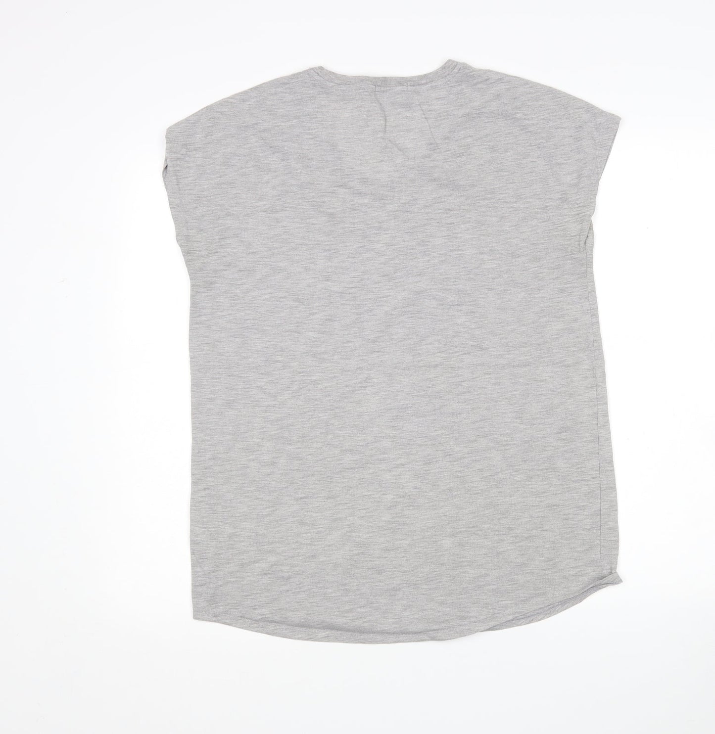 Papaya Womens Grey  Polyester Basic T-Shirt Size M V-Neck