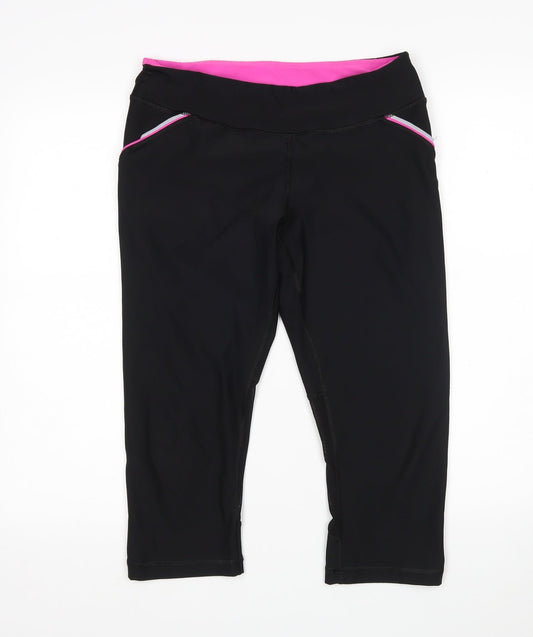 Additional front view of Ki women’s black polyester compression shorts, size M, 20-inch leg regular
