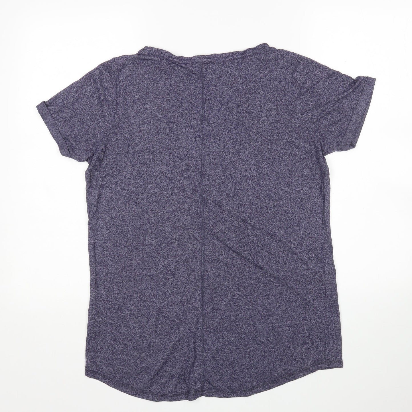 Papaya Womens Blue  Viscose Basic T-Shirt Size M Round Neck