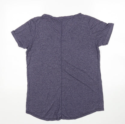 Papaya Womens Blue  Viscose Basic T-Shirt Size M Round Neck