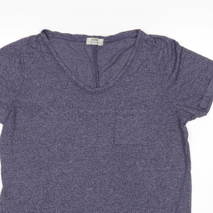 Papaya Womens Blue  Viscose Basic T-Shirt Size M Round Neck