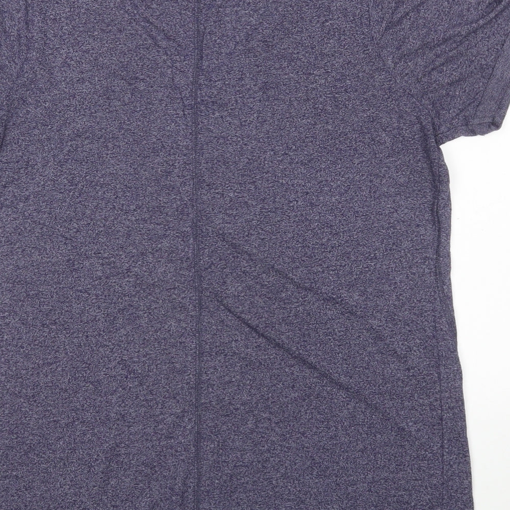 Papaya Womens Blue  Viscose Basic T-Shirt Size M Round Neck