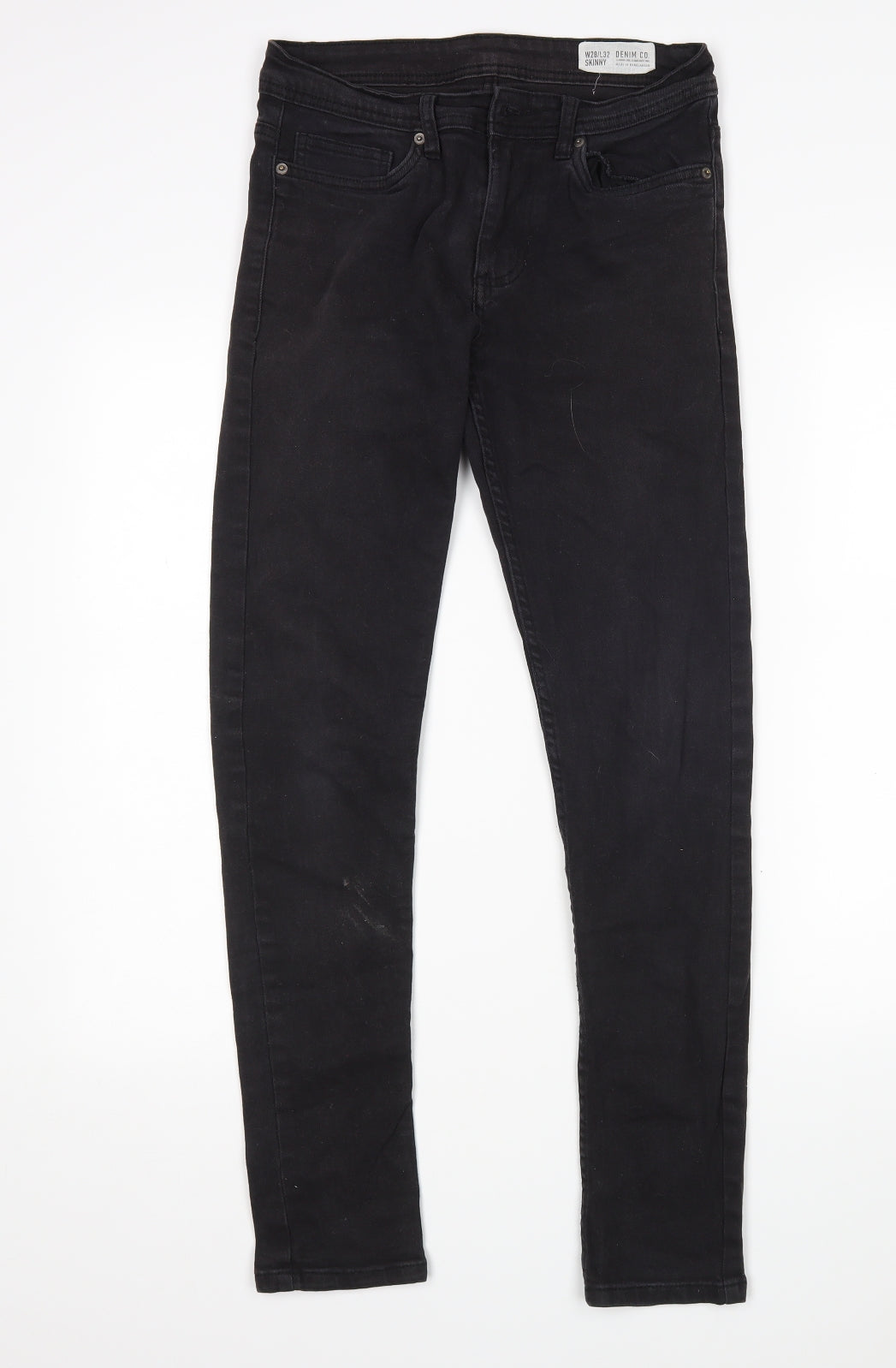 Denim Co Mens Black  Cotton Skinny Jeans Size 28 L32 in Regular