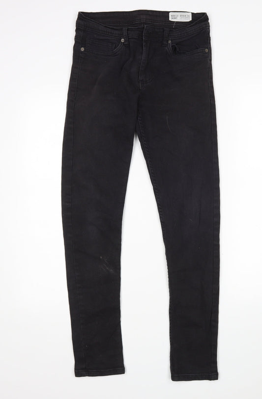 Denim Co Mens Black  Cotton Skinny Jeans Size 28 L32 in Regular